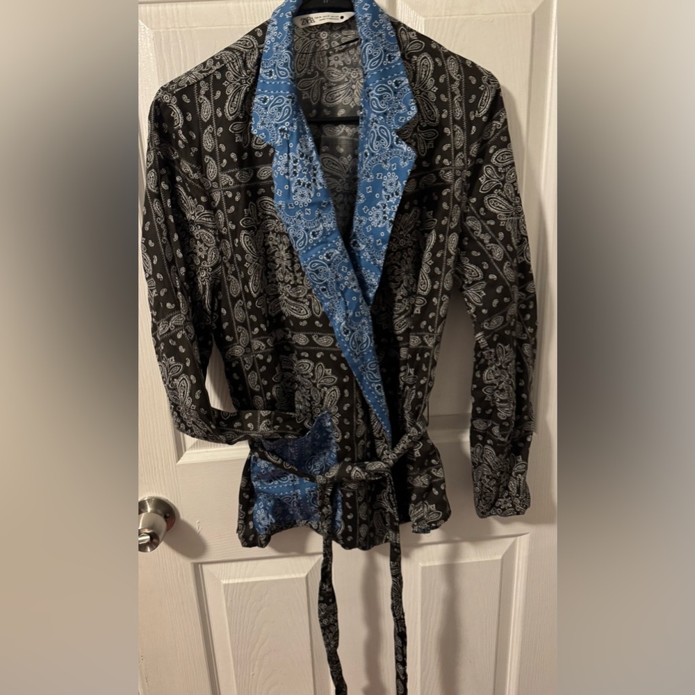Zara suit - Black and Blue Paisley Blazer
